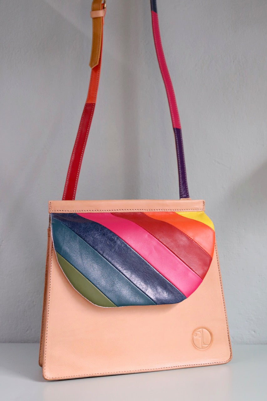 Borsa con fodere argento arcobaleno