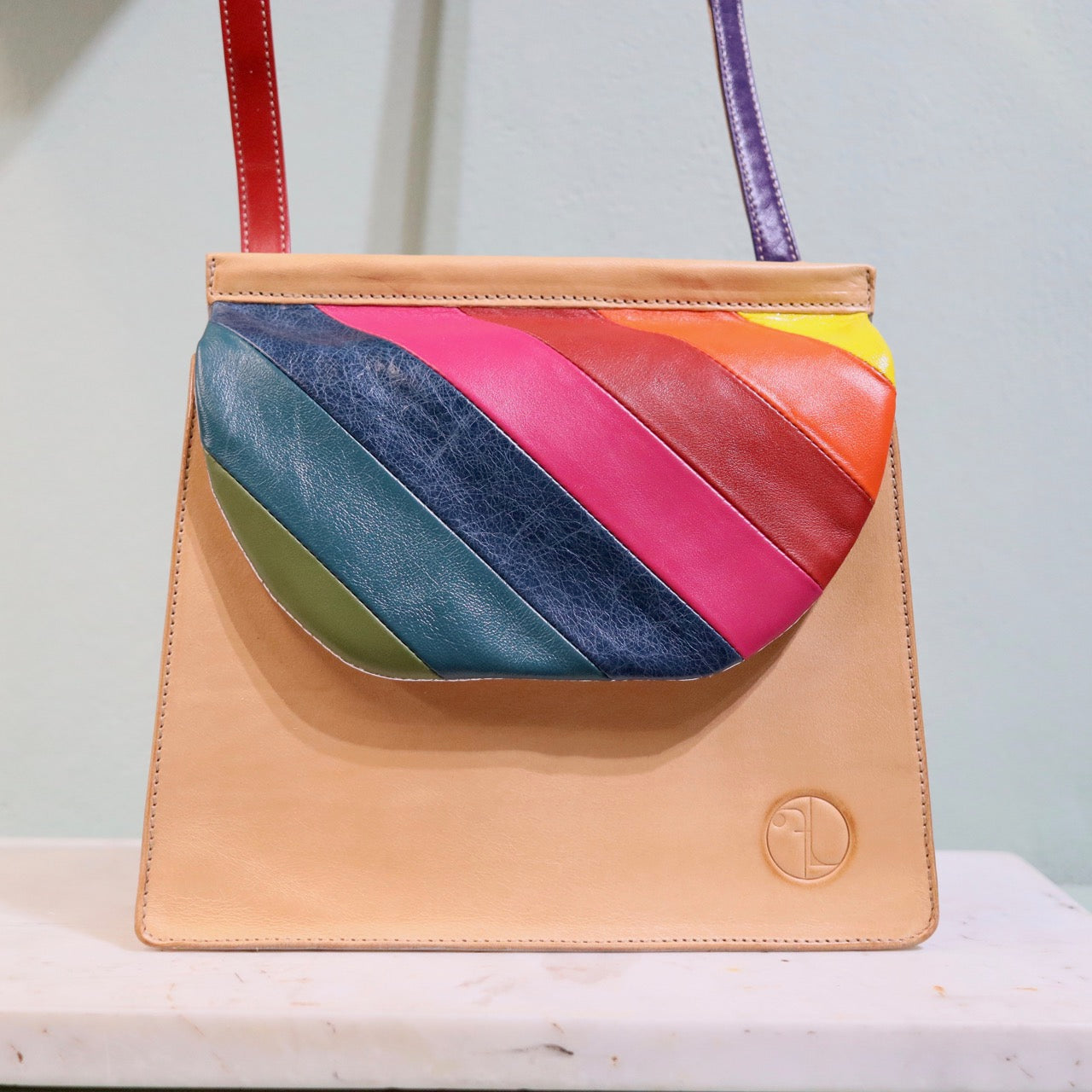 Borsa con fodere argento arcobaleno